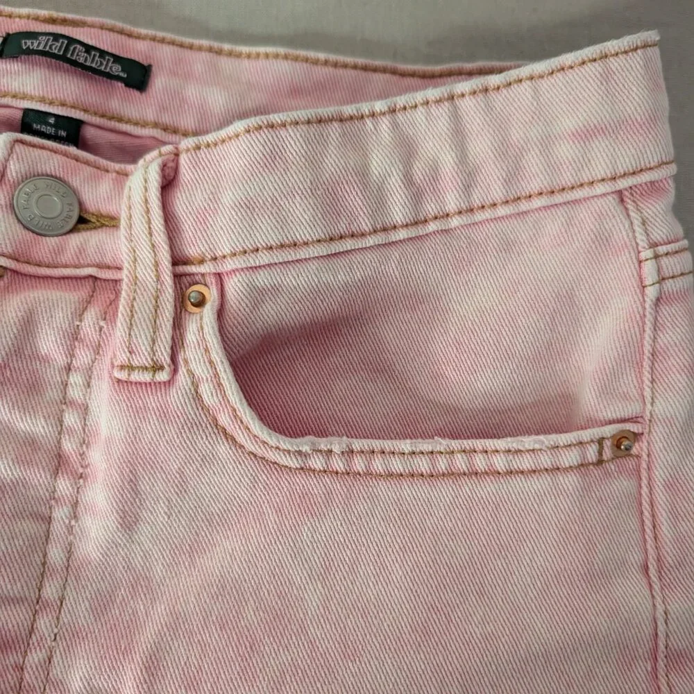 ⭐Wild Fable Women's Jeans Pants Pink Straight High Rise Cotton Blend Size 4⭐ - Picture 3 of 14
